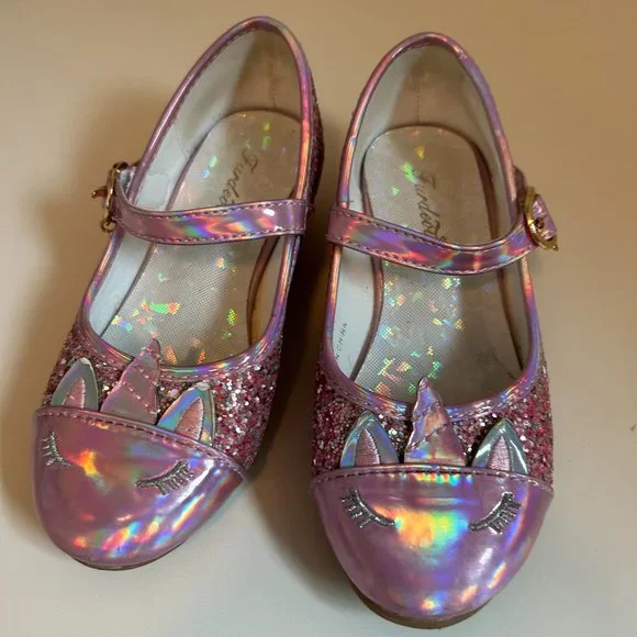 Easter Girl's Pink Sparkly Dress Shoes - Size 10 - Picture 2 of 5
